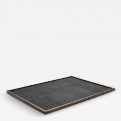  Kifu Paris Kifu Augousti Extra Large Rectangular Tray in Shagreen with Bronze Patina Brass by Kifu Paris - 3846120