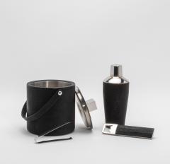  Kifu Paris Kifu Augousti Ice Bucket in Black Shagreen with Stainless Steel Detail by KIFU Paris - 4208444