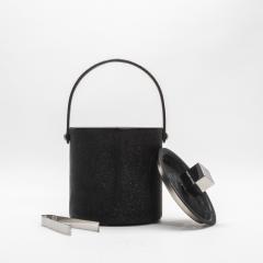  Kifu Paris Kifu Augousti Ice Bucket in Black Shagreen with Stainless Steel Detail by KIFU Paris - 4208446