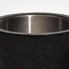  Kifu Paris Kifu Augousti Ice Bucket in Black Shagreen with Stainless Steel Detail by KIFU Paris - 4208450
