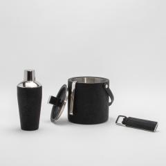  Kifu Paris Kifu Augousti Ice Bucket in Black Shagreen with Stainless Steel Detail by KIFU Paris - 4208462