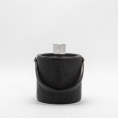  Kifu Paris Kifu Augousti Ice Bucket in Black Shagreen with Stainless Steel Detail by KIFU Paris - 4208468