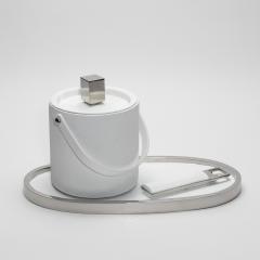  Kifu Paris Kifu Augousti Ice Bucket in White Shagreen with Stainless Steel Details by KIFU Paris - 4208428