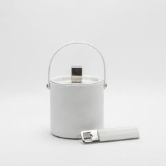  Kifu Paris Kifu Augousti Ice Bucket in White Shagreen with Stainless Steel Details by KIFU Paris - 4208456