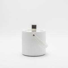  Kifu Paris Kifu Augousti Ice Bucket in White Shagreen with Stainless Steel Details by KIFU Paris - 4208459