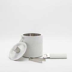  Kifu Paris Kifu Augousti Ice Bucket in White Shagreen with Stainless Steel Details by KIFU Paris - 4208466