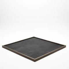  Kifu Paris Kifu Augousti Large Square Tray in Black Shagreen with Bronze Patina Brass by Kifu Paris - 3845008