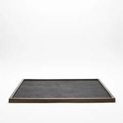  Kifu Paris Kifu Augousti Large Square Tray in Black Shagreen with Bronze Patina Brass by Kifu Paris - 3845010