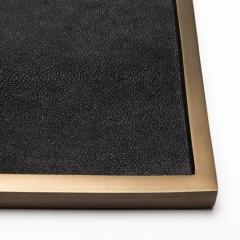  Kifu Paris Kifu Augousti Large Square Tray in Black Shagreen with Bronze Patina Brass by Kifu Paris - 3845011