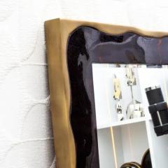  Kifu Paris Kifu Augousti Modern Mirror in Black Shell with Bronze Patina Brass Details by KIFU Paris - 3906893