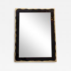  Kifu Paris Kifu Augousti Modern Mirror in Black Shell with Bronze Patina Brass Details by KIFU Paris - 3908908