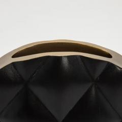  Kifu Paris Kifu Augousti Modern Quilted Vase in Black Oak with Brass Details by Kifu Paris - 3876633