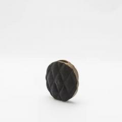  Kifu Paris Kifu Augousti Modern Quilted Vase in Black Shagreen with Brass Details by KIFU Paris - 3876609
