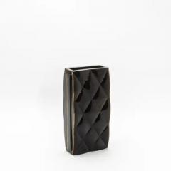  Kifu Paris Kifu Augousti Modern Quilted Vase in Black Shell by KIFU Paris - 3876472