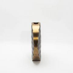  Kifu Paris Kifu Augousti Modern Quilted Vase in Black Shell with Brass Details by KIFU Paris - 3876454