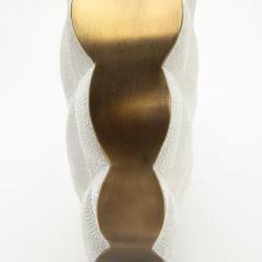  Kifu Paris Kifu Augousti Modern Quilted Vase in Shagreen with Brass Details by KIFU Paris - 3876535