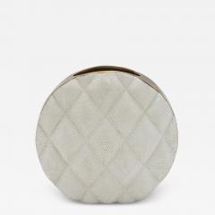  Kifu Paris Kifu Augousti Modern Quilted Vase in Shagreen with Brass Details by KIFU Paris - 3884596