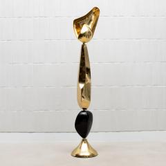  Kifu Paris Kifu Augousti Modern Sculptural Floor Lamp in Polished Brass with Black Shell Details by KIFU - 4208020
