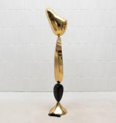  Kifu Paris Kifu Augousti Modern Sculptural Floor Lamp in Polished Brass with Black Shell Details by KIFU - 4208101