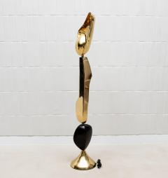 Kifu Paris Kifu Augousti Modern Sculptural Floor Lamp in Polished Brass with Black Shell Details by KIFU - 4208105
