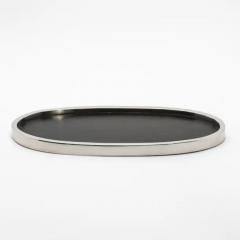  Kifu Paris Kifu Augousti Oval Tray in Black Oak with Polished Stainless Steel by Kifu Paris - 3845335
