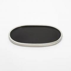  Kifu Paris Kifu Augousti Oval Tray in Black Oak with Polished Stainless Steel by Kifu Paris - 3845348