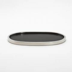  Kifu Paris Kifu Augousti Oval Tray in Black Oak with Polished Stainless Steel by Kifu Paris - 3845351