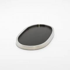  Kifu Paris Kifu Augousti Oval Tray in Black Oak with Polished Stainless Steel by Kifu Paris - 3845352