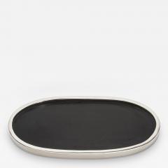  Kifu Paris Kifu Augousti Oval Tray in Black Oak with Polished Stainless Steel by Kifu Paris - 3846138