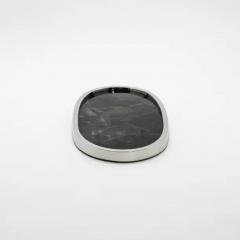  Kifu Paris Kifu Augousti Oval Tray in Black Quartz with Polished Stainless Steel by Kifu Paris - 3845294