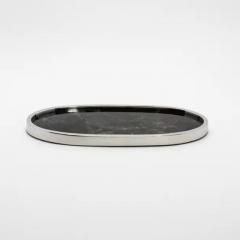  Kifu Paris Kifu Augousti Oval Tray in Black Quartz with Polished Stainless Steel by Kifu Paris - 3845295