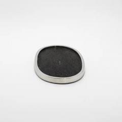  Kifu Paris Kifu Augousti Oval Tray in Black Shagreen with Polished Stainless Steel by Kifu Paris - 3845313