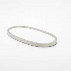  Kifu Paris Kifu Augousti Oval Tray in White Shagreen with Polished Stainless Steel by Kifu Paris - 3845332