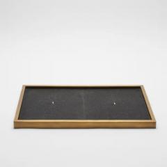  Kifu Paris Kifu Augousti Rectangular Tray in Black Shagreen with Bronze Patina Brass by Kifu Paris - 3844896