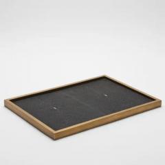  Kifu Paris Kifu Augousti Rectangular Tray in Black Shagreen with Bronze Patina Brass by Kifu Paris - 3844897