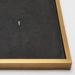  Kifu Paris Kifu Augousti Rectangular Tray in Black Shagreen with Bronze Patina Brass by Kifu Paris - 3844908