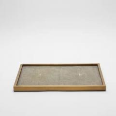  Kifu Paris Kifu Augousti Rectangular Tray in Grey Shagreen with Bronze Patina Brass by Kifu Paris - 3844922