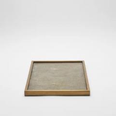 Kifu Paris Kifu Augousti Rectangular Tray in Grey Shagreen with Bronze Patina Brass by Kifu Paris - 3844924