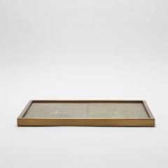  Kifu Paris Kifu Augousti Rectangular Tray in Grey Shagreen with Bronze Patina Brass by Kifu Paris - 3844927