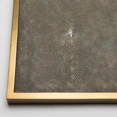 Kifu Paris Kifu Augousti Rectangular Tray in Grey Shagreen with Bronze Patina Brass by Kifu Paris - 3844946
