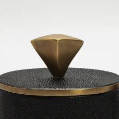  Kifu Paris Kifu Augousti Set of 2 Boxes in Black Shagreen with Bronze Patina Brass Details by Kifu Paris - 3869888