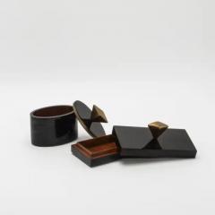  Kifu Paris Kifu Augousti Set of 2 Boxes in Black Shell with Bronze Patina Brass Details by Kifu Paris - 3869878