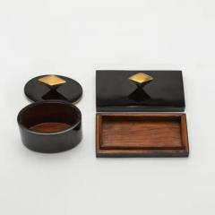 Kifu Paris Kifu Augousti Set of 2 Boxes in Black Shell with Bronze Patina Brass Details by Kifu Paris - 3869897