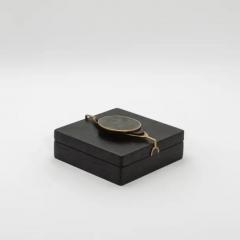  Kifu Paris Kifu Augousti Set of 2 Boxes in Oak with Semi Precious Stone and Brass by Kifu Paris - 3844497