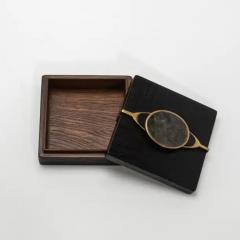  Kifu Paris Kifu Augousti Set of 2 Boxes in Oak with Semi Precious Stone and Brass by Kifu Paris - 3844518