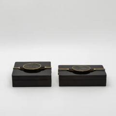  Kifu Paris Kifu Augousti Set of 2 Boxes in Shell with Semi Precious Stone and Brass by Kifu Paris - 3844512