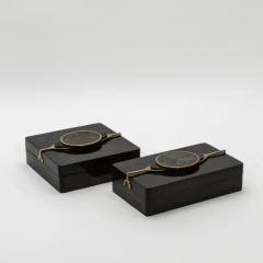  Kifu Paris Kifu Augousti Set of 2 Boxes in Shell with Semi Precious Stone and Brass by Kifu Paris - 3844515