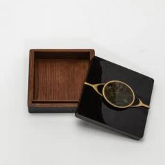  Kifu Paris Kifu Augousti Set of 2 Boxes in Shell with Semi Precious Stone and Brass by Kifu Paris - 3844546