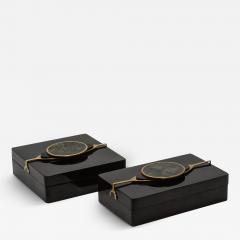 Kifu Paris Kifu Augousti Set of 2 Boxes in Shell with Semi Precious Stone and Brass by Kifu Paris - 3846069