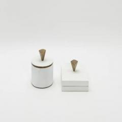  Kifu Paris Kifu Augousti Set of 2 Boxes in White Shagreen with Bronze Patina Brass Details by Kifu Paris - 3869886